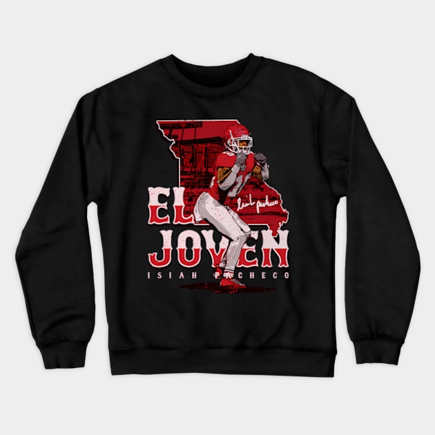 Isiah Pacheco Kansas City El Joven Crewneck Sweatshirt by caravalo